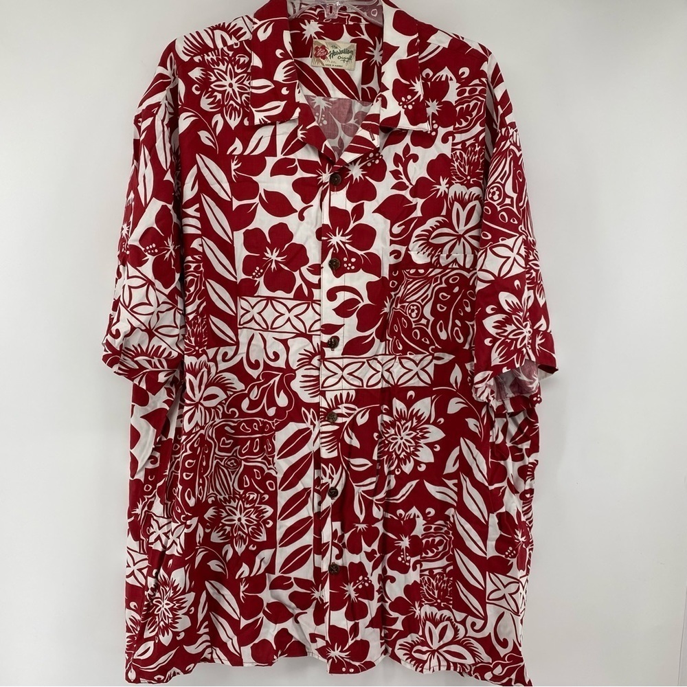 Hilo Hattie Vintage Sz XL Hawaiian Floral‎ Red White